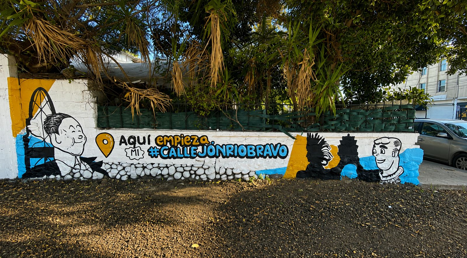 Mural de bienvenida al Callejón Río Bravo