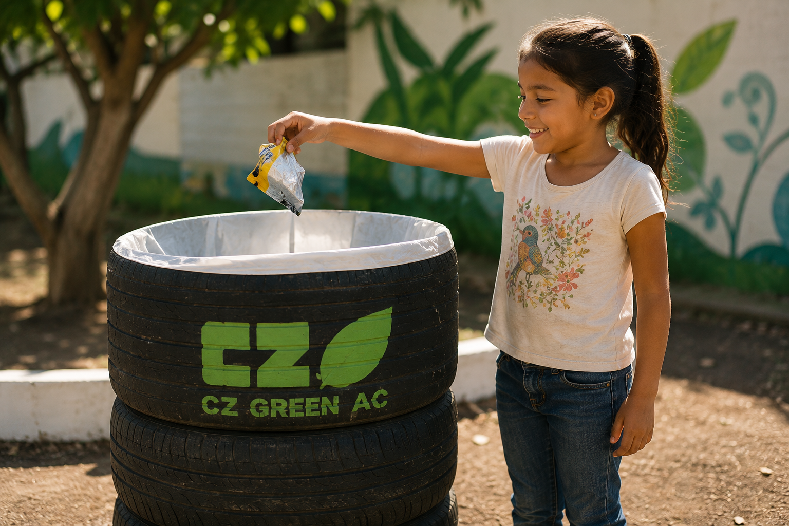 Niña participando en una actividad ambiental de CZ GREEN